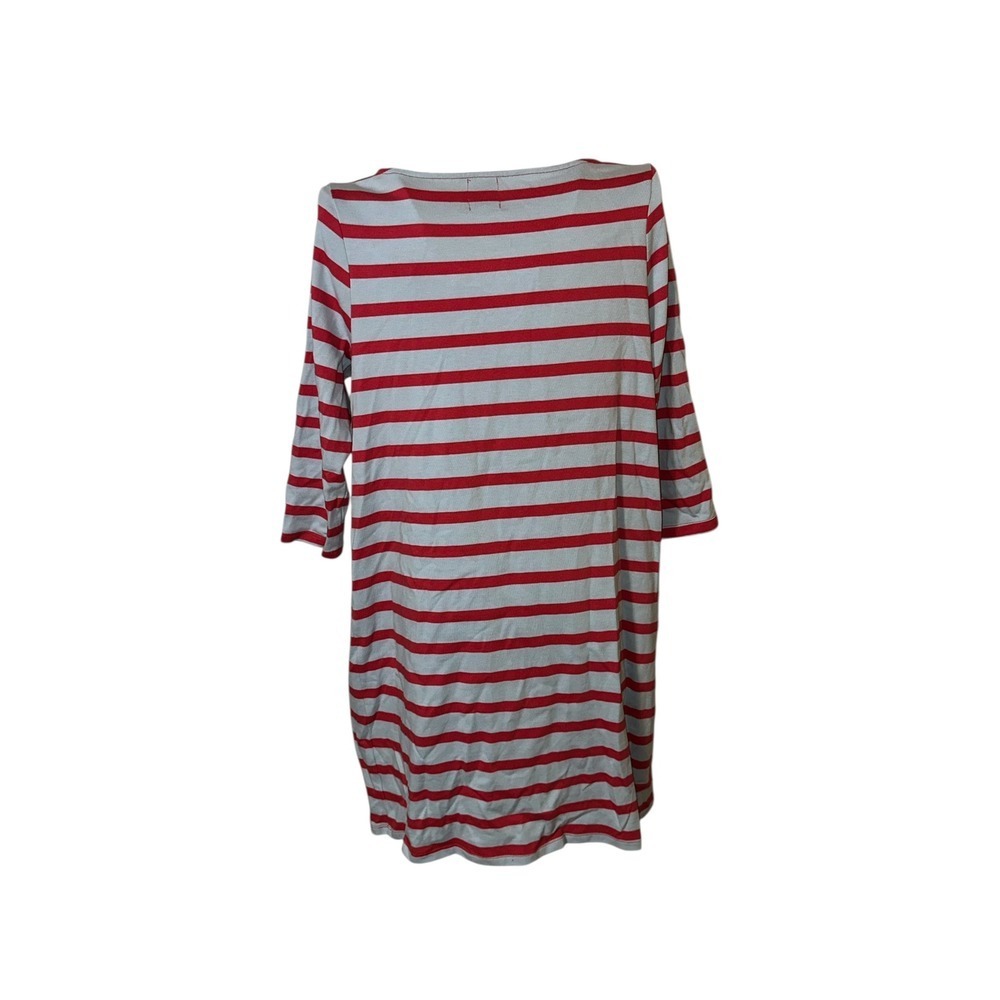 HATCH The Nines Striped Boat Neck Pocket Dress Red Light Blue Cotton size Medium - Picture 6 of 10